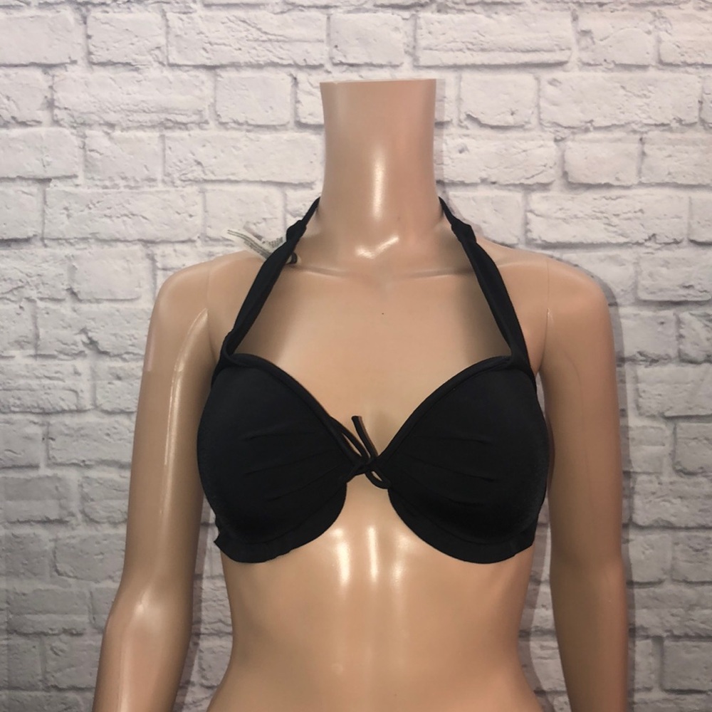 Victoria's Secret Black Halter Bikini Top with Underwire